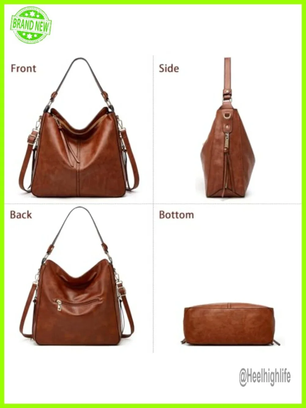 Large Hobo Tote with Detachable Crossbody Strap and Wallet Set